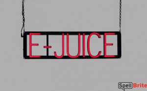 E-JUICE LED signage that is an alternative to neon signs for your shop