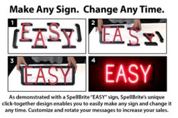 Our signs click together easily, enabling you to quickly make a sign message, and then change it anytime.
