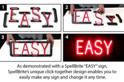 Our signs click together easily, enabling you to quickly make a sign message, and then change it anytime.
