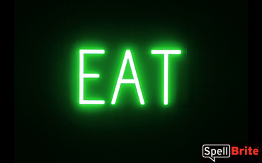 EAT sign, featuring LED lights that look like neon EAT signs