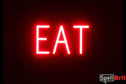 EAT sign, featuring LED lights that look like neon EAT signs