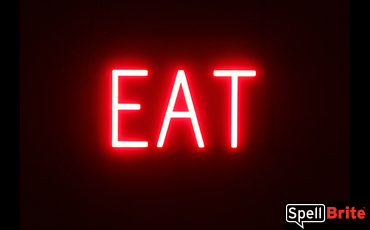 EAT sign, featuring LED lights that look like neon EAT signs