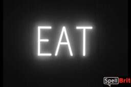 EAT sign, featuring LED lights that look like neon EAT signs