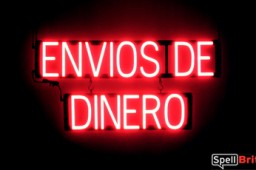 ENVIOS DE DINERO lighted LED signs that look like neon signs for your business