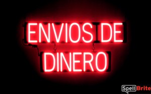 ENVIOS DE DINERO lighted LED signs that look like neon signs for your business