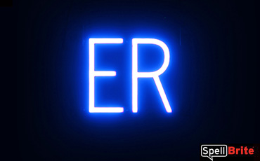 ER sign, featuring LED lights that look like neon ER signs