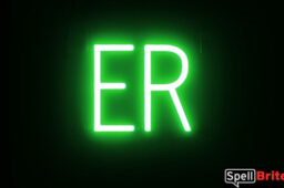 ER sign, featuring LED lights that look like neon ER signs