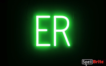 ER sign, featuring LED lights that look like neon ER signs