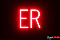 ER sign, featuring LED lights that look like neon ER signs