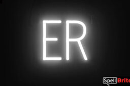 ER sign, featuring LED lights that look like neon ER signs