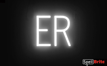ER sign, featuring LED lights that look like neon ER signs