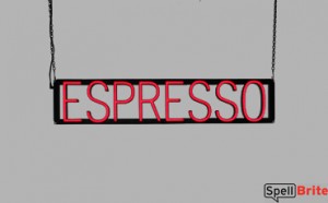 ESPRESSO LED sign that is an alternative to neon signs for your coffee shop