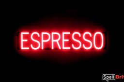 ESPRESSO LED signs that look like neon glowing signage for your coffee shop
