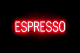 ESPRESSO illuminated LED signage that looks like neon signs for your coffee shop