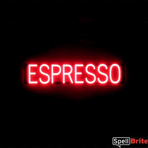 ESPRESSO illuminated LED signage that looks like neon signs for your coffee shop