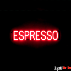 ESPRESSO illuminated LED signage that looks like neon signs for your coffee shop