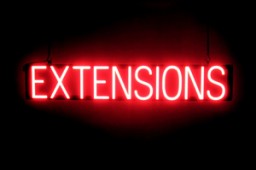 EXTENSIONS LED signs that look like a lighted neon sign for your salon