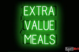 EXTRA VALUE MEALS sign, featuring LED lights that look like neon EXTRA VALUE MEALS signs