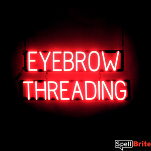 EYEBROW THREADING lighted LED signs that look like neon signage for your salon