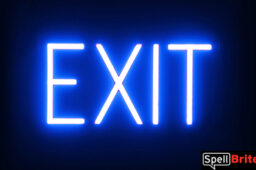 EXIT Sign – SpellBrite’s LED Sign Alternative to Neon EXIT Signs for Businesses in Blue