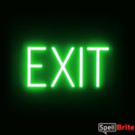 EXIT sign, featuring LED lights that look like neon EXIT signs