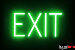 EXIT sign, featuring LED lights that look like neon EXIT signs