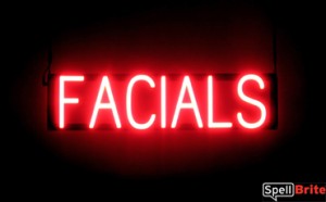 FACIALS LED illuminated signage that is an alternative to neon signs for your business