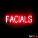 FACIALS LED signs that look like neon glow signs for your salon
