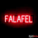 FALAFEL sign, featuring LED lights that look like neon FALAFEL signs