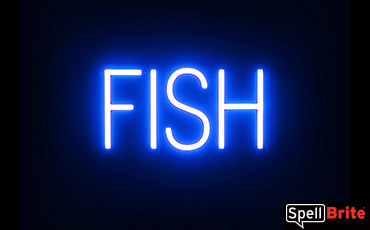 FISH sign, featuring LED lights that look like neon FISH signs