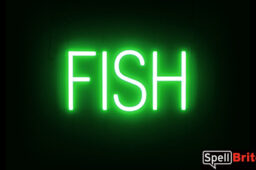 FISH sign, featuring LED lights that look like neon FISH signs
