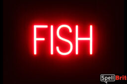 FISH sign, featuring LED lights that look like neon FISH signs