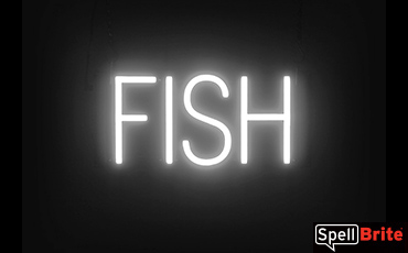 FISH sign, featuring LED lights that look like neon FISH signs
