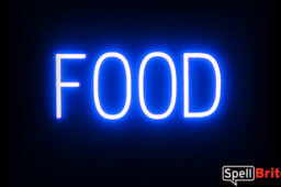 FOOD sign, featuring LED lights that look like neon FOOD signs