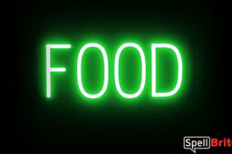 FOOD sign, featuring LED lights that look like neon FOOD signs