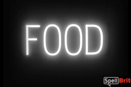 FOOD sign, featuring LED lights that look like neon FOOD signs