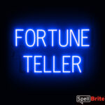 FORTUNE TELLER sign, featuring LED lights that look like neon FORTUNE TELLER signs