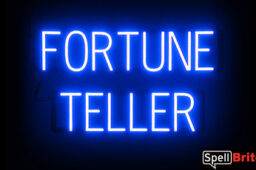 FORTUNE TELLER sign, featuring LED lights that look like neon FORTUNE TELLER signs