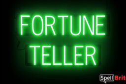 FORTUNE TELLER sign, featuring LED lights that look like neon FORTUNE TELLER signs