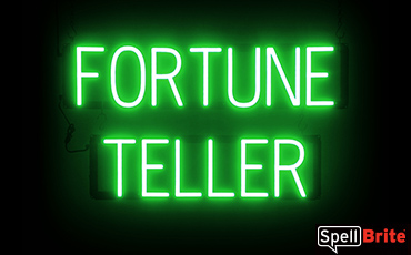 FORTUNE TELLER sign, featuring LED lights that look like neon FORTUNE TELLER signs