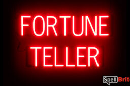FORTUNE TELLER sign, featuring LED lights that look like neon FORTUNE TELLER signs
