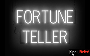FORTUNE TELLER sign, featuring LED lights that look like neon FORTUNE TELLER signs