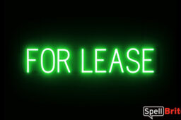 FOR LEASE sign, featuring LED lights that look like neon FOR LEASE signs
