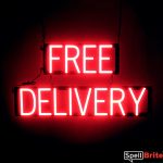 FREE DELIVERY LED signage that looks like lighted neon signs for your restaurant