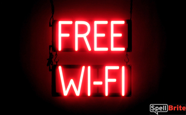 FREE WI-FI lighted LED signage that is an alternative to neon signage for your shop
