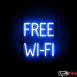 FREE WI FI sign, featuring LED lights that look like neon FREE WI FI signs