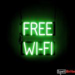 FREE WI FI sign, featuring LED lights that look like neon FREE WI FI signs