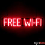 FREE WI FI sign, featuring LED lights that look like neon FREE WI FI signs