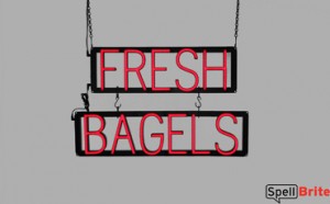 FRESH BAGELS LED signs that use interchangeable letters to make business signs for your coffee shop