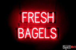 FRESH BAGELS LED sign that looks like a lighted neon sign for your bakery